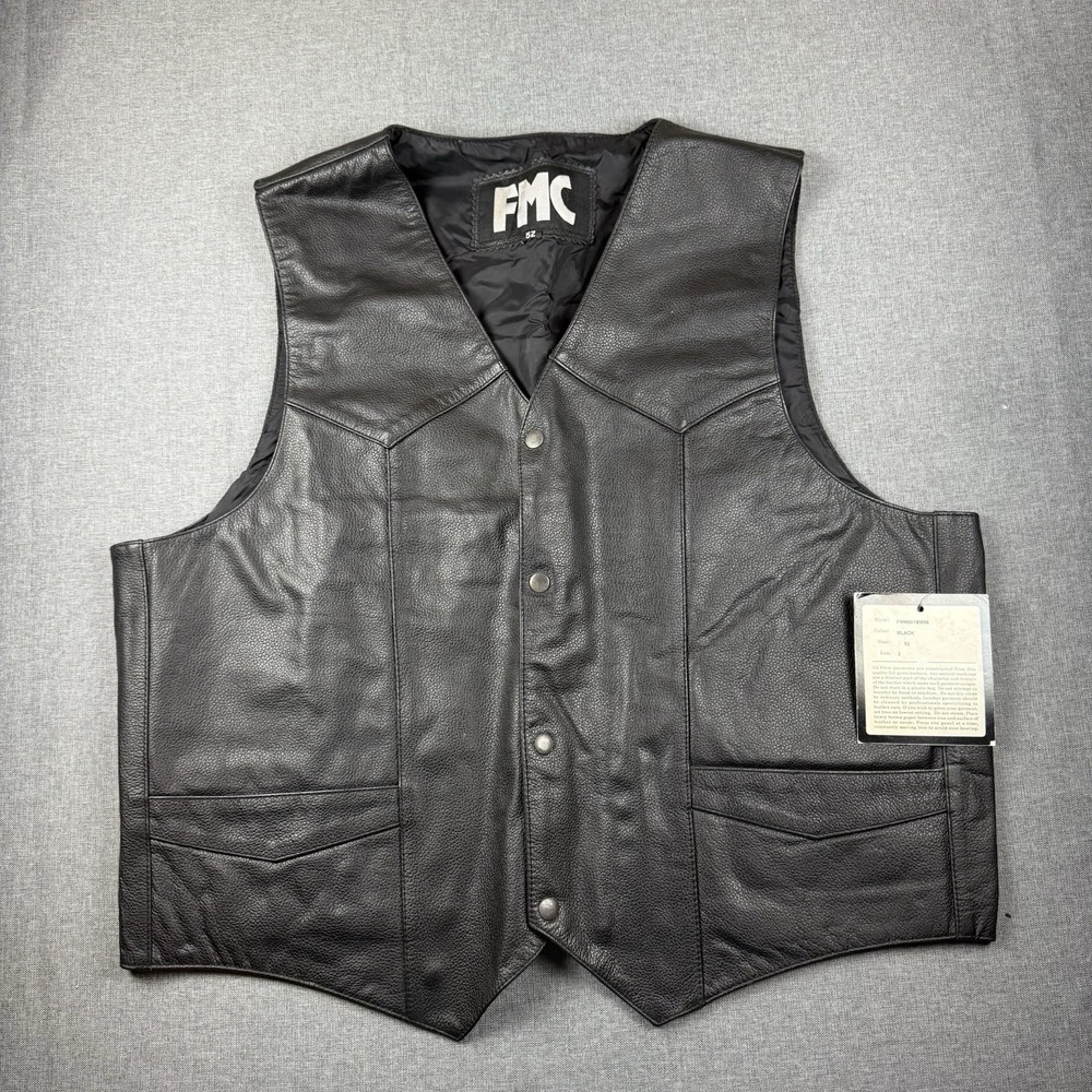 FMC Leather Vest Black Size‎ 52